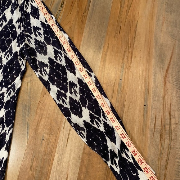 Ann Taylor LOFT Navy & White Diamond Print Lightweight Cardigan Sweater Size L - Picture 5 of 8